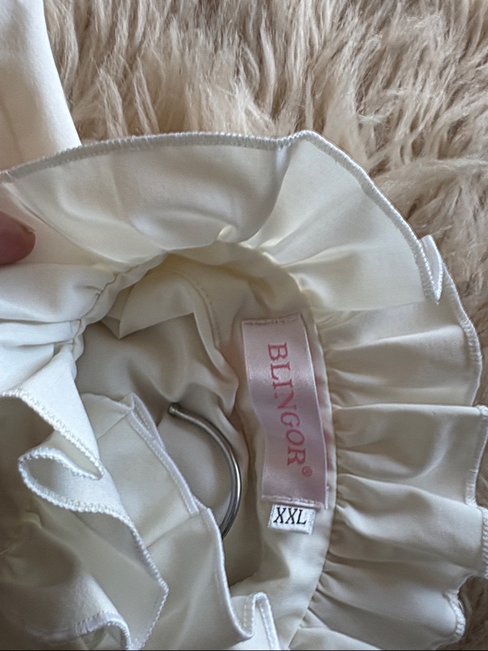 Ivory Ruffled Button-Front Blouse - Picture 5 of 6